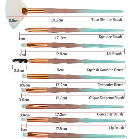 NEW 20 pcs Unicorn Makeup Brush Set - Picture 3 of 7